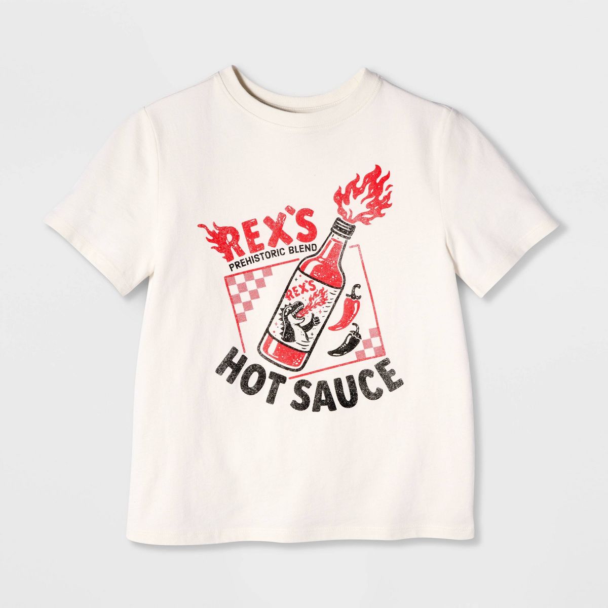 Boys' Short Sleeve 100% Cotton Hot Sauce Classic Fit Graphic T-Shirt - Cat & Jack™ Cream - thumbnail 2