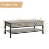41" Coffee Table with 2 Storage Drawers, Rustic Coffee Tables w/Storage Shelf and Metal Legs, - 3 of 4