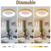 YIYIBYUS Modern Wood Round LED Flush Mount Ceiling Light, 3 Light Colors - 4 of 4