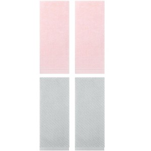 REGALWOVEN 4 Pcs Striped Comfortable Quick Drying Non-Linting Hand Towel 14" x 30" - 1 of 4