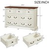Vynxaria Farmhouse 7 Drawers Dresser for Bedroom, Rustic Chest of Drawers with Natural Texture for Bedroom, Living Room, Hallway, Antique White - 3 of 4