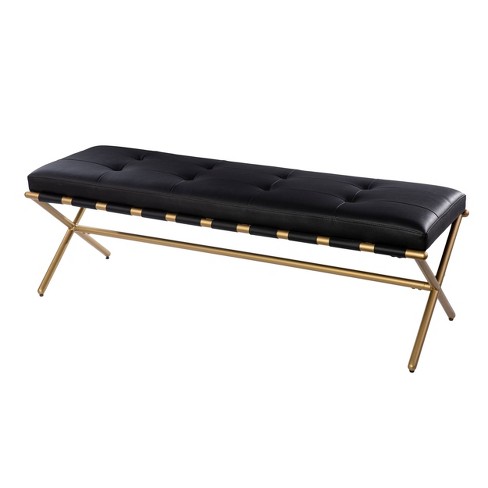 Target faux deals leather bench