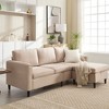 SKRAN Small Sofa 3 Seats Sofas with Storage Chaise , L-Shaped Couch fmall space Living Room, Bedroom Office,Beige - 4 of 4