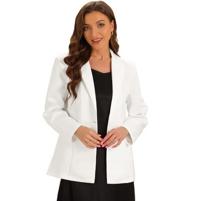 Allegra K Women's Office Long Sleeve Lapel Collar Solid Blazer