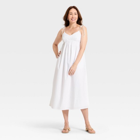 Женские платья A New Day Women's Crochet Maxi Sundress - A New Day™ White S