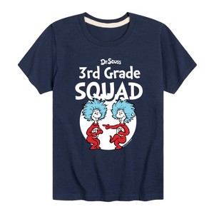 Boys' - Dr. Seuss - 3rd Grade Squad Thing 1 and Thing 2 Short Sleeve Graphic T-Shirt - 1 of 4