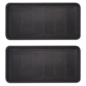 Envelor 32" x 16" Rubber Boot Tray for Entryway Indoor Shoe Trays - 2-Pack - 1 of 4