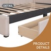 Twin Size Daybed with Storage Drawers, Upholstered Day Bed Frame Mid Century Linen Sofa Beds with Vertical Channel Tufted Headboard - Leovsnove - 3 of 4