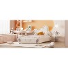 Okak Twin Velvet Platform Bed Frame with Upholstered Bear-Shaped Headboard, Bed-End Storage Pocket for Kids Noise-Free Easy Assembly, Beige - 2 of 4