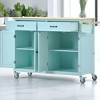 54" Kitchen Island Cart with Solid Wood Top, 4-Door Cabinet, 2 Drawers, Spice & Towel Rack, Adjustable Shelves, Locking Wheels - 3 of 4