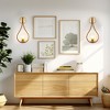 DORESshop 7.87 in. 1-Light Gold Wall Sconce Mid-Century Water Drop Design with Global Seeded Glass Shade for Bedroom Bedsides - 4 of 4