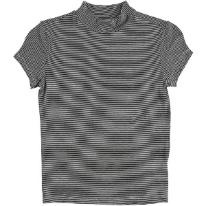 Aeropostale Womens Striped Mock Graphic T-Shirt - 1 of 2
