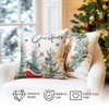 Christmas Throw Pillow Covers 18x18 Set of 4,Merry Christmas Tree Vintage Car Nutcracker Bauble Wreath - 2 of 4