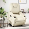 vidaXL Electric Recliner Chair Power Lift - Cream Faux Leather Stand Up Armchair with Cup Holders and Pocket for Lounge, Bedroom - 2 of 4