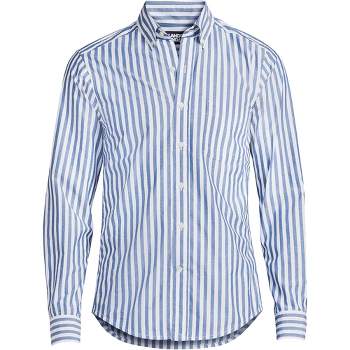 Lands' End Men's Tailored Fit Essential Lightweight Long Sleeve Poplin Shirt