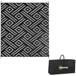 TopComfy Rugs Reversible Outdoor Rug Waterproof Straw Floor Mat Portable Camping Carpet Floor Mat for Backyard, Multicolored, 26.5"*13.75"*6.75" - 1 of 4