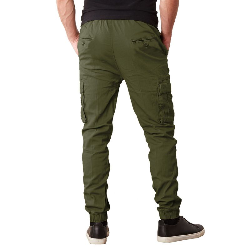 Galaxy By Harvic Men's Slim Fit Cotton Stretch Twill Cargo Joggers, 3 of 5