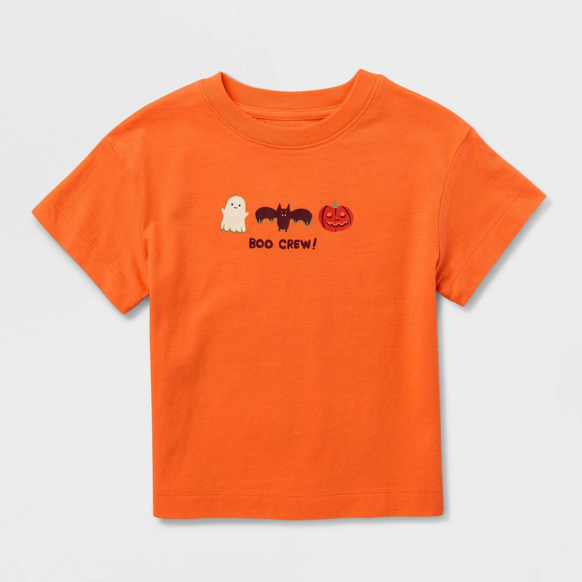 Toddler Boys' 2pc Halloween Boo French Terry Short Sleeve Top & Bottom Set - Cat & Jack™ Orange - thumbnail 2
