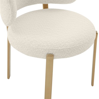 Margaret Cream Linen Upholstered Side Chair with Gold Legs
