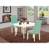 HomeStock 3-Piece Linen White Finish Rectangular Solid Wood Top with Dropleaf Dining Table Set - 2 of 4