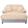 Upholstered Chaise Lounge Cloud Sleeper Sofa Bed Lazy Single Plush Sofa Leisure Reading Couch with 2 Pillows - ModernLuxe - 4 of 4