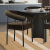 7-Piece Dining Table Set with Velvet Armchairs, 79" Oval Table and 6 Mink Ultra-Comfort Upholstered Chairs for Dining Room-Maison Boucle - 2 of 4