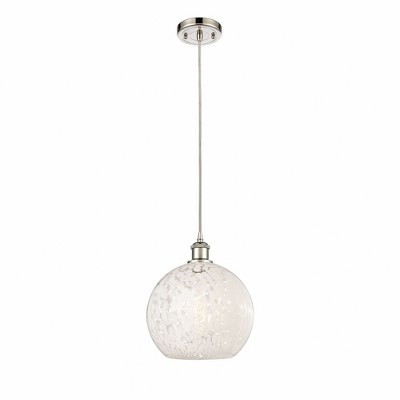 White Mouchette - 1 Light Cord Hung Mini Pendant In Modern Style-11.75 Inches Tall and 10 Inches Wide