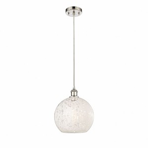 White Mouchette - 1 Light Cord Hung Mini Pendant In Modern Style-11.75 Inches Tall and 10 Inches Wide - 1 of 1