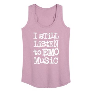 Women's - Instant Message - I Still Listen To Emo Music Graphic Racerback Tank - 1 of 4