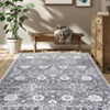 Washable Vintage Rug Non Slip Low Pile Rug Soft Throw Floor Cover Floral Foldable Indoor Carpet for Living Room Bedroom Playroom Nursery - 4 of 4