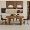 5-Piece Dining Set with Textured Dining Table and 4 Technology-Fabric Brown Chairs - 4 of 4