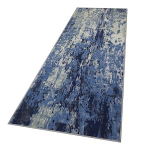 Modern Splashed Ink Printed Machine Washable Area Rug Ultra Thin Stain Resistant Non Shedding Non Slip Pet Friendly Floor Rug for Home Decor - 1 of 4