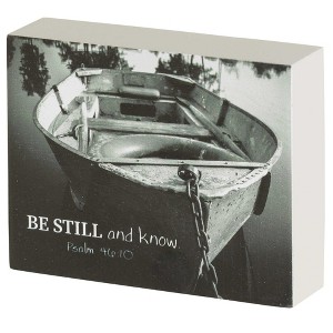 Dicksons Be Still and Know Greywash 4 x 3 MDF Wall Tabletop Sign Plaque - 1 of 3