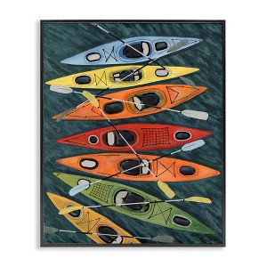Stupell Industries Rainbow Hue Kayaks Black Framed Giclee Art - 1 of 4