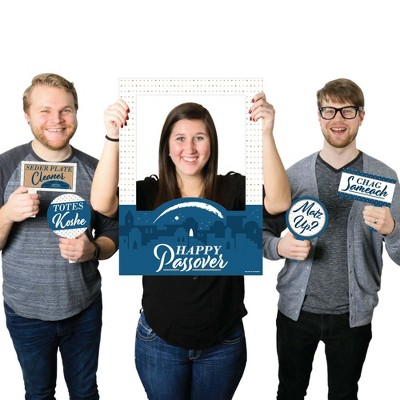 Big Dot of Happiness Happy Passover - Pesach Party Photo Booth Picture Frame and Props - Printed on Sturdy Material