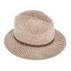CTM Women's Chenille Ribbed Knit Fedora with Hatband - 3 of 4
