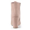 Allegra K Women's Faux Suede Pointed Toe Zipper Block Heels Ankle Boots - 3 of 4