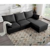 MAYEERTY 93.7" Modular Sofa with Ottoman - Removable Washable Covers, 3 Colors, 2 Arm Pillows - 4 of 4