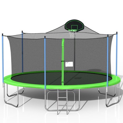 Aukfa 14FT Trampoline with Safety Enclosure Net,Outdoor Trampoline,UV-Resistant Jump Mat ,for Kids and Adults Backyard Fun