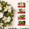 Pre-Lit Frosted Christmas Wreath Set of 6, Christmas Decoration with Pine Cones, Holly Berries - 4 of 4