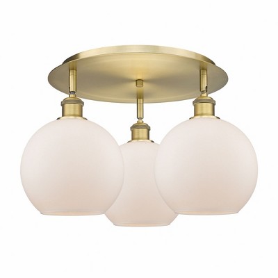 Athens - 3 Light Flush Mount In Industrial Style-10.5 Inches Tall and 19.75 Inches Wide