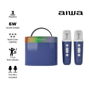 aiwa Wireless Bluetooth Karaoke Speaker with Two Microphones