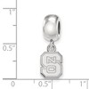 Black Bow Jewelry Sterling Silver North Carolina State Wolfpack NCAA Bead Charm - 3 of 4