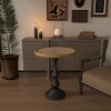 KTMBDW Wooden End Tables,Retro Side Table,French Country Accent Coffee Table,Modern Small Round Tea Table Pedestal Table for Living Room,Brown - 3 of 4