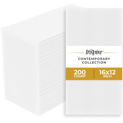 Inspire Linen Feel Disposable Napkins Elegant Guest Hand Towels For Fine Dining, Bathroom, Washing Station, Bulk Value