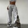 Clotth Women's Leopard Print Pants - High Waisted Cheetah Trousers, Baggy Sweatpants, Gothic Long Pants with Stripes, Street Fashion - 4 of 4