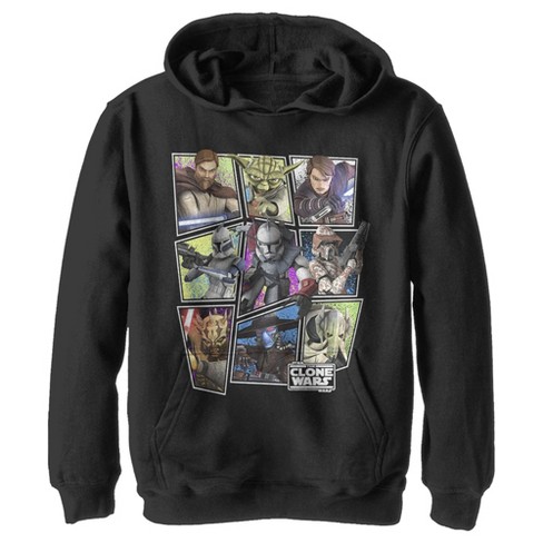 Boy's Star Wars: The Clone Wars Square Group Photos Pull Over Hoodie ...