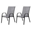 Sapphtopaz Outdoor Dining Chairs Steel Patio Chairs with Armrest High Backrest Breathable Fabric for Backyard, Patio, Pool, Lawn - 4 of 4