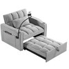 NicBex Modern Pull Out Sofa Bed Velvet Convertible Single Sofa with Adjustable Back, USB Port and Swivel Phone Stand for Living Room - 3 of 4