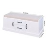 Wooden Storage Bench, Entryway Storage Cabinet With Removable Seat Cushion, Upholstered Storage Bench for Entryway Hallway Bedroom Living Room - 4 of 4
